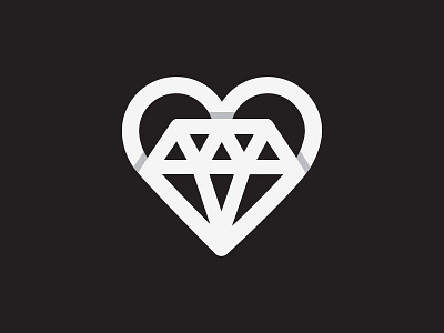 Diamond Heart black white diamond download freebie heart icon illustration vector