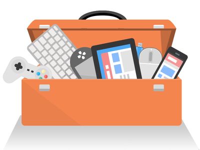 Gamedev Tools - Flat illustration