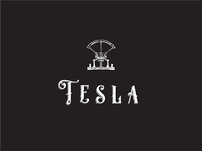 Tesla Vintage Logo branding car electric icon logo retro vector vintage