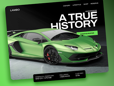 Lambo Landing branding cars design landingpage luxury uiux ux