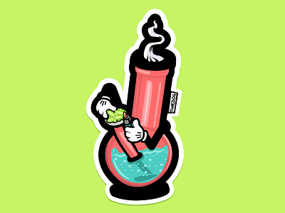 bong dude bong fun icon illustration sticker vector