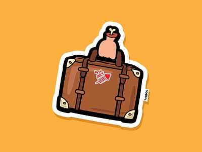 Holidays - 1st Sticker icon illustration rocket sticker suitcase vector
