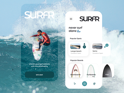 Surfing App Concept action sport beach design e commerce e shop mobile mobile app mobile interface online product design shop sport summer summer app surf surfing waves