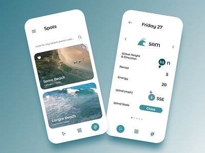 Surfing App Concept - Spots & Forecast