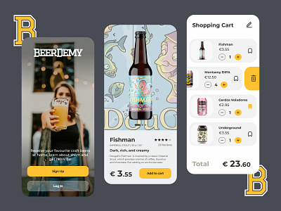 Craft Beer Shop App Concept beer branding brewery craft craft beer design draft ecommerce layout mobile mobile app mobile design mobile interface shop ui ui ux uiux