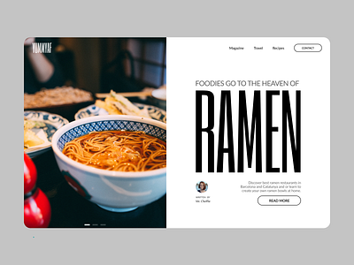 Foodies Blog Concept art direction blog food foodies home landing landing page marketing noodles ramen responsive ui ux visual design web web design website design