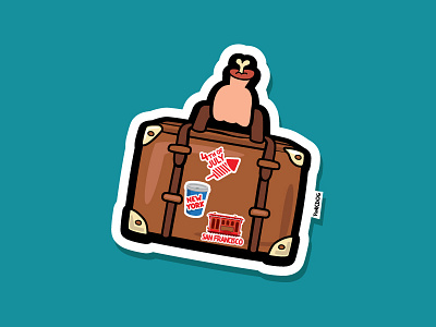 Holidays - 3rd sticker icon illustration san francisco sticker suitcase vector