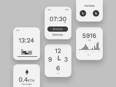 Smart Watch App Minimal Concept android watch android wear app apple watch minimal mobile product design smart watch ui ux watch wearable