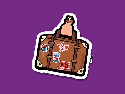 Holidays - 4th sticker big sur icon illustration sticker suitcase vector