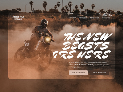 Custom Motorbikes Landing Concept art direction cafe racer creative ecommerce landing landing page layout motor motorbikes responsive ui ui design uiux web web design