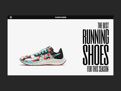 Runners Blog Concept blog layour minimal nike runners shoes sneakers typography ux ui uxui web web design