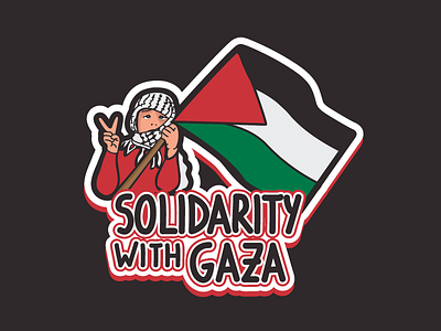 Solidarity with Gaza freebie gaza illustration palestine solidarity sticker vector