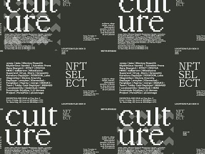 NFT Select | Flyer Concept art art gallery cryptoart culture decentraland exhibition flyer fonts graphic design layout metaverse nft nft art scifi typography