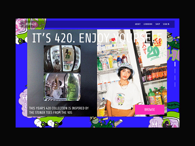 Huf 420 | Shop Concept branding ecommerce graphic design layout lookbook responsive skateboard typography ui ux ui web web design