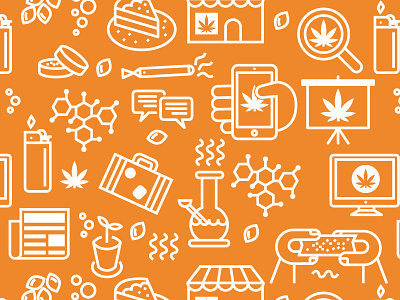 The Weed Stash Pattern flat icon illustration line vector