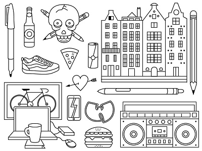 Designer icons design flat icon illustration line vector