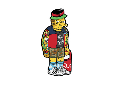 street fashion Snake fanart illustration simpsons tattoos vector