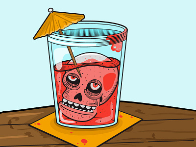 Sangria creepy drink illustration skul vector