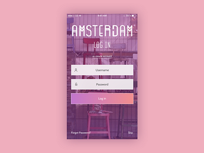 Login Screen - UI Kit - Amsterdam amsterdam homescreen ui user interface ux