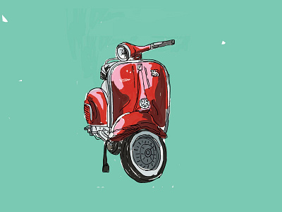 Vespa illustration illustration loose sketch vector vespa