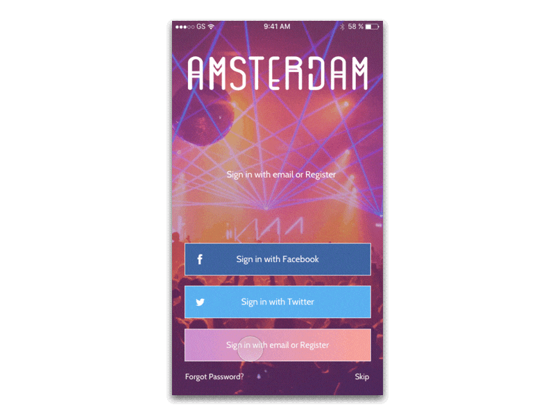 Amsterdam Free UI Kit - Log In amsterdam log in ui user interface ux