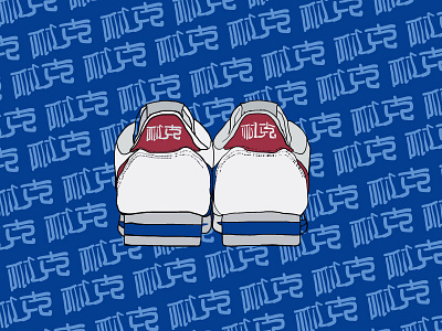 Classic Cortez Nai Ke Backwards icon illustration sneakerhead vector