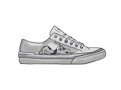 Huf Classic Lo Peanuts icon illustration sneakerhead vector