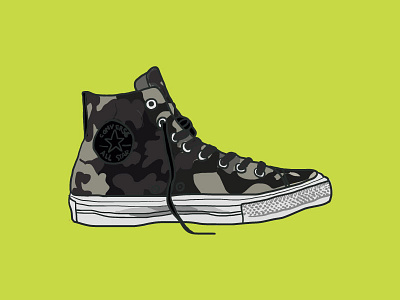 Chuck Taylor "all star" camo⠀ icon illustration sneakerhead vector