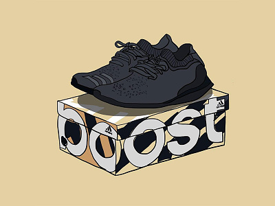 Ultra boost adobe draw icon illustration sneakers vector
