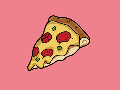 Pizza Sticker Design icons illustration peace sticker design