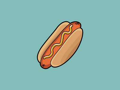 Hot Dog Sticker Design icons illustration peace sticker design