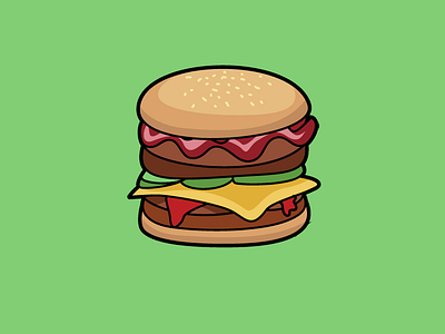 Burger Sticker Design burger greasy food icons illustration sticker design