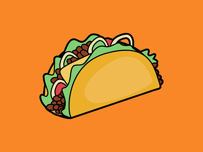 Taco Sticker Design fastfood icons illustration sticker design