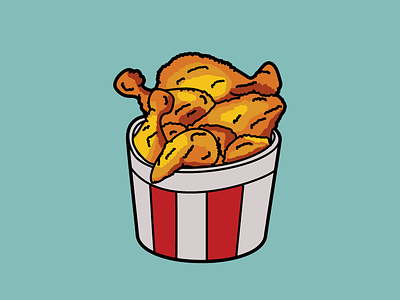 Fried Chicken Sticker Design fried chicken icons illustration sticker design