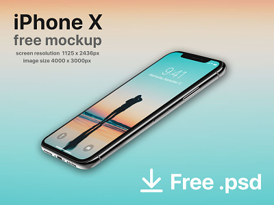 iPhone X perspective mockup apple device download free freebie iphone