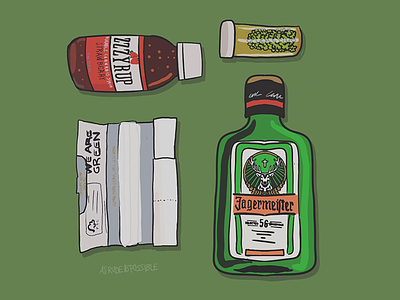 Friday Starter Kit booze illustration illustrator kit loose vector weed