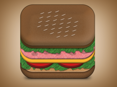 Sandwich iOS app icon app bread food icon interface ios iphone sandwich ui