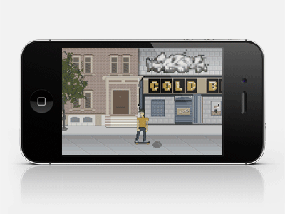 Pixel Skater GIF 8bit gaming gif ios pixel retro skate