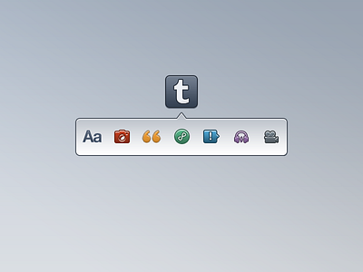 Tumblr Icon Refresh audio chat icon iphone link mobile photo quote refresh text toolbar tumblr ui ux video