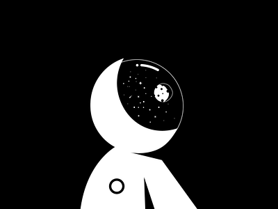 Astronaut Look Up art artwork design flat illustration illustrator minimal