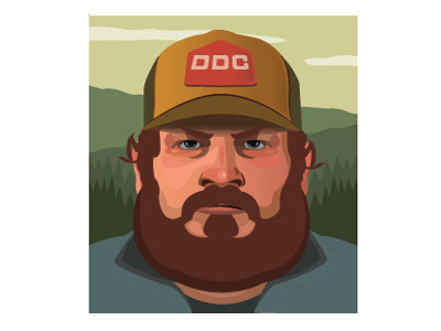Draplin beard draplin forest illustration portrait uiux vector