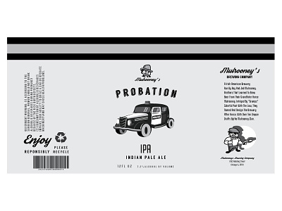 Mulrooney's/Probation Beer Label beer design branding illustration logo packaging vector vintage