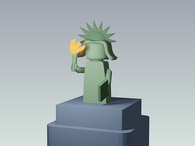 3D Statue of Liberty 🗽 3d animation blender branding design drawing graphic design illustration lego logo motion graphics statueofliberty ui vector