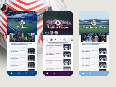 Football Team App Design app app design chelsea chelsea fc design finals football manchester city mancity premier league soccer ucl