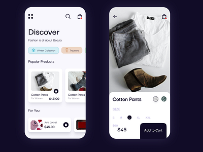 E - Commerce Fashion Store aesthetic app design fashion ios minimal online store ui ux