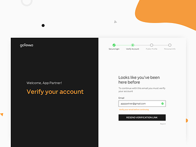 Verify Account desktop minimal onboarding ui web web design website