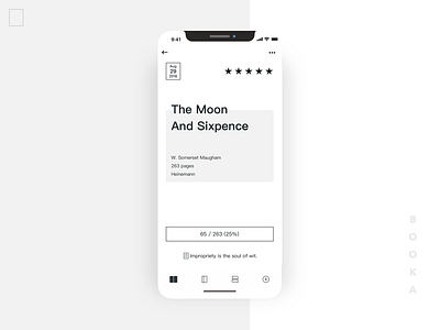 Booklist App Redesign - Book Detail app book booklist design interface minimal reading ui