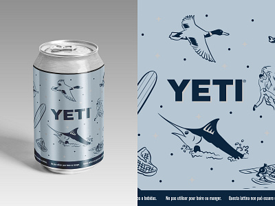 YETI Standard Faux Can Art beer can illustration vector yeti