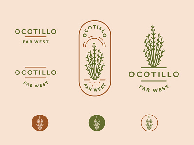 Ocotillo Far West Logo Set apparel brand illustrator logo ocotillo vector west texas