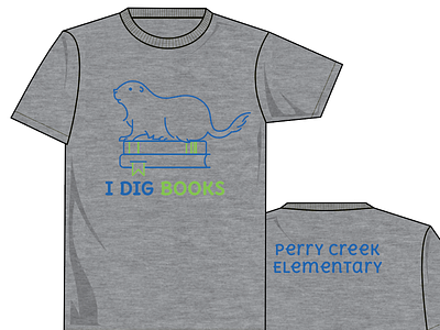 Perry Creek Elementary School Read-A-Thon Tee Shirt books elementary school iowa prairie dog read a thon reading sioux city